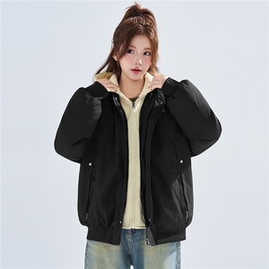 新款冬季大码羽绒棉服棉袄连帽假两件韩版宽松外套A436-2583-P95图片