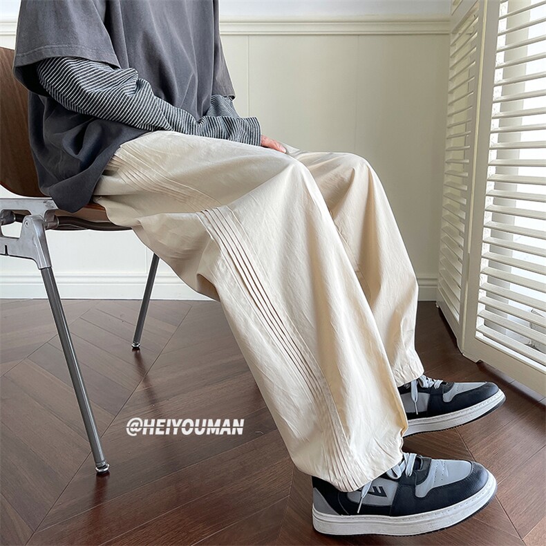 情侣款日系工装裤阔腿灯笼裤百搭款宽松简约休闲长裤K199TP50控75，男装工装外套，电商A102B