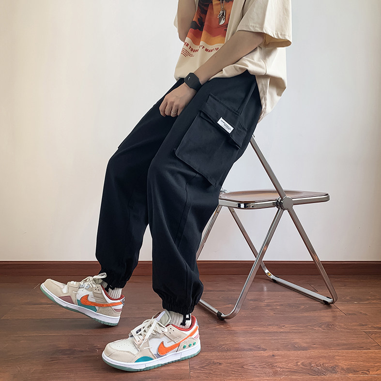 美式工装裤男潮流宽松休闲裤子夏季新款hiphop束脚裤 K3457-P38图片