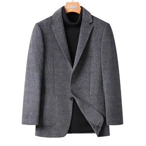 中青年男士羊毛西装秋冬纯色休闲便服西服男上衣外套DS81011-P275图片