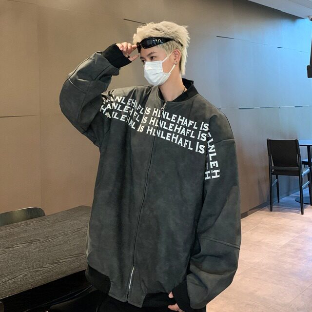 美式棒球服外套男春秋季潮牌痞帅高级感时尚潮流休闲宽松飞行夹克,男装夹克,星座410-6（原星座1304-1）