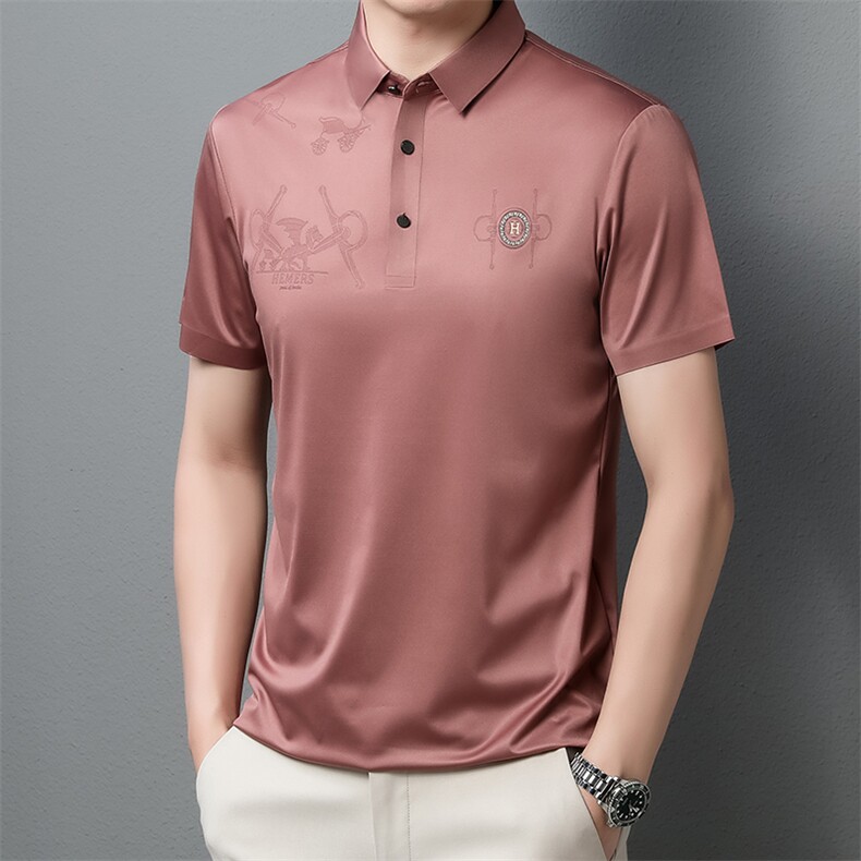 F3205男士短袖无痕T恤2023夏季新款简约商务休闲修身体恤P60,男装T恤,电商B360