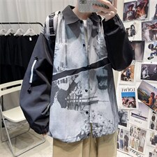 韩版潮流宽松休闲夹克日系上衣美式潮牌风衣外套男W3637-P45，男装夹克，星座512-2