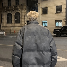 美式做旧复古麂皮绒刺绣棉衣潮牌立领面包服外套，男装棉衣，星座410-6（原星座1304-1）