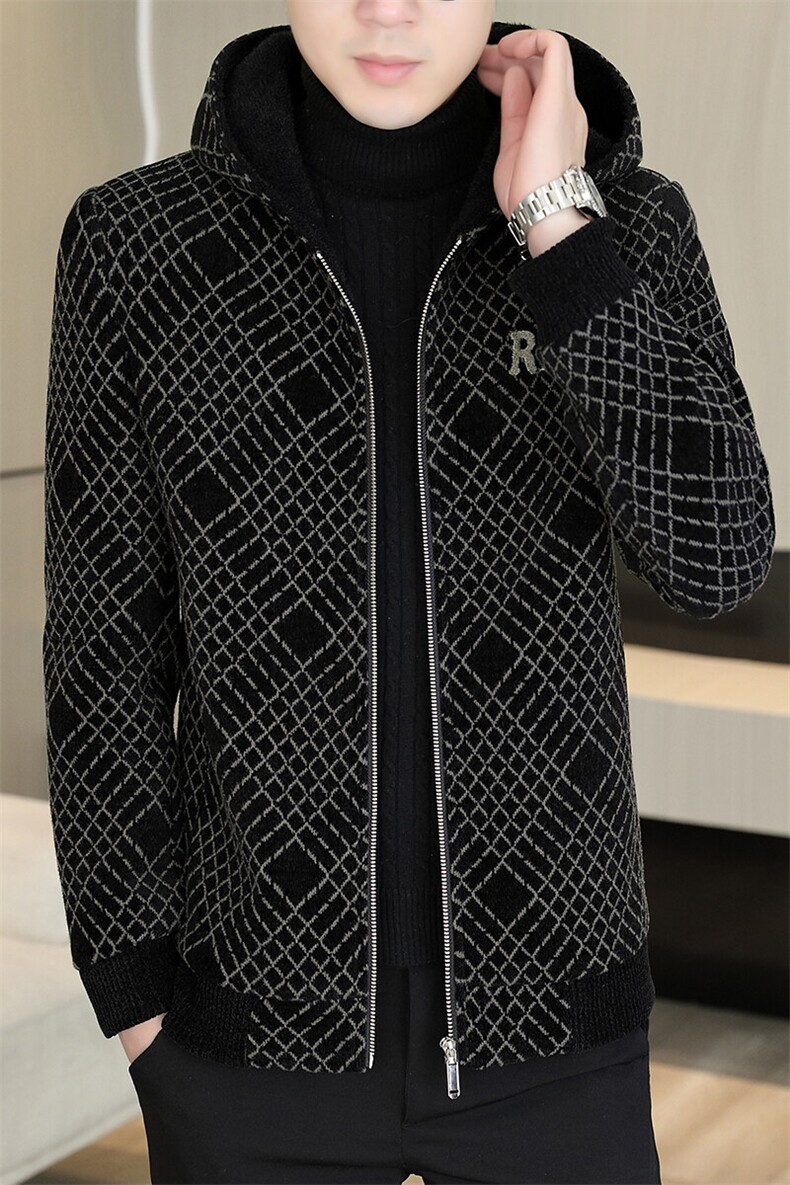 新款加棉加厚连帽商务休闲毛呢大衣潮流修身外套男D35P155控238,男装毛呢大衣,电商B226-2（原B217-2）