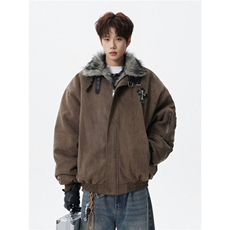 加绒加厚冬款棉服男保暖棉袄潮十字架座山雕棉服外套MY12P115，男装棉衣，星座1013-1