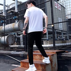 男士短袖套装夏季新款韩版宽松T恤两件套运动休闲装男潮Y图片