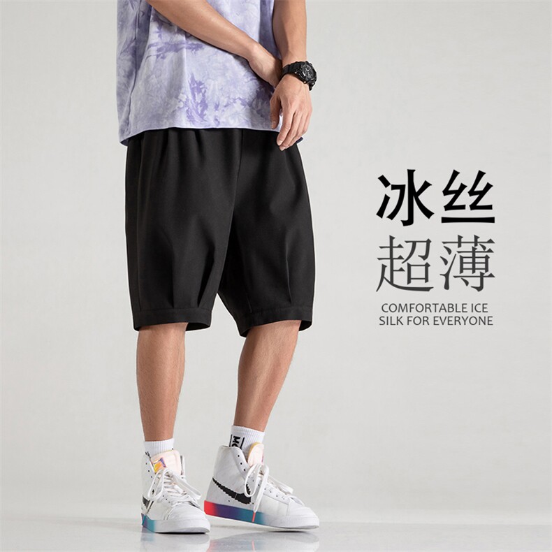 男士短裤2025新款夏季薄款宽松潮流冰丝休闲五分裤A125-6601-P20图片