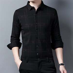 Z3205男式2023冬季新款长袖加绒衬衫修身免烫衬衣P85,男装衬衫,电商B360