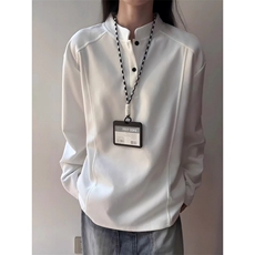 CT606-M-5XL-特P19亨利领正肩长袖t恤美式拼接重磅立领打底衫，男装T恤，星座1811B