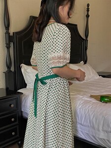 夏装新款波点连衣裙 两色,女装连衣裙,咔柠