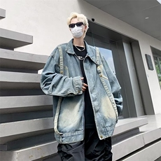 设计感牛仔外套男士2023年秋季新款美式高街高级痞帅夹克JN1221，男装夹克，星座1116A-1（原606A）