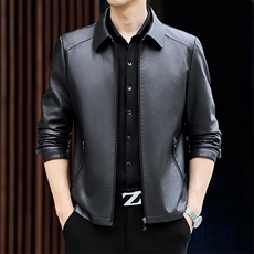 FA6009钱塘2020-3新款冬季百搭时尚休闲帅气中年男士皮衣外套P150，男装皮衣，钱塘207-3