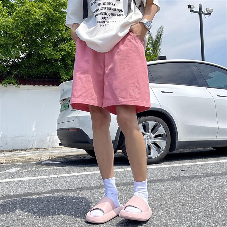 纯棉美式运动短裤男女款夏季小个子宽松阔腿五分裤225-2-K603-P28,男装牛仔裤,星座225-2