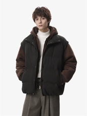新款冬季羽绒棉服棉袄连帽假两件韩版宽松外套A436-2511-P85，男装棉衣，电商A436