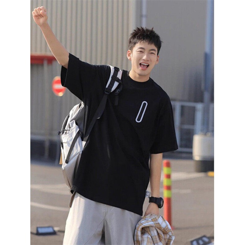 CP1190-P36美式短袖T恤男士夏季2025新款宽松宽松半袖情侣体恤,男装T恤,电商B323A