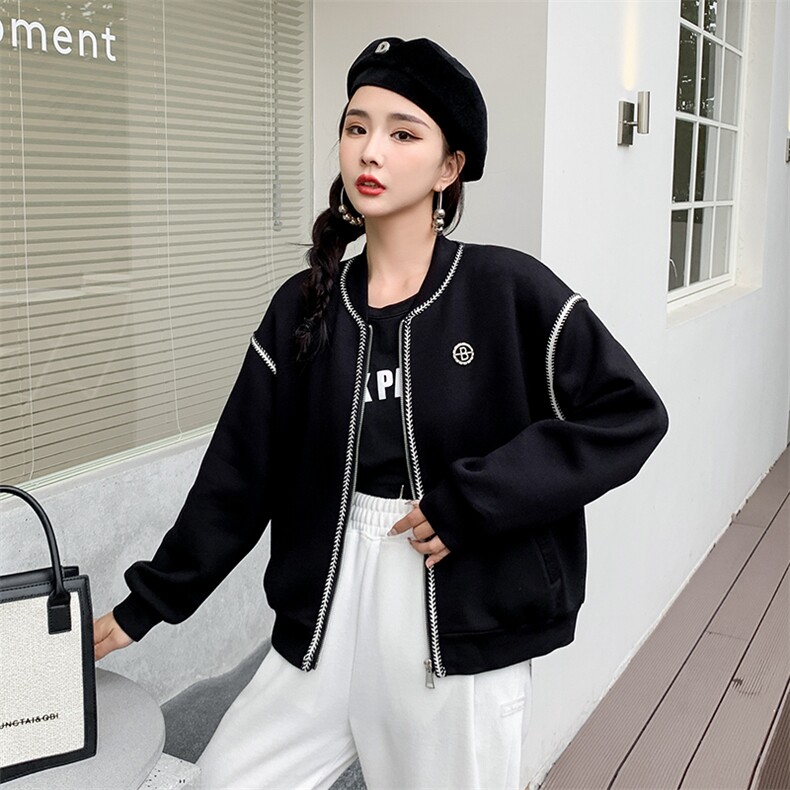 2024年春秋季棒球服外套女小个子新款韩系洋气小众独特别致上衣图片