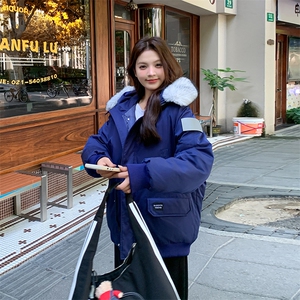 A458-P118 毛领棉衣棉服冬季加厚工装派克服外套图片