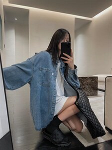 韩版牛仔衬衣图片