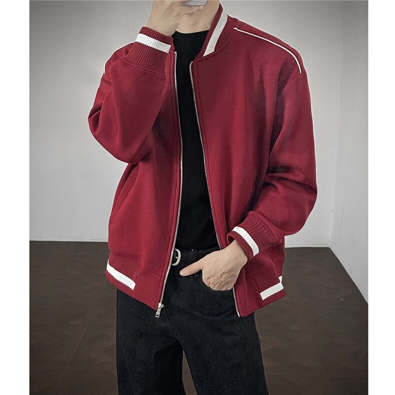 重磅420克boxy短款立领开衫棒球服液态棉爽滑外套男D9899-P68,女装短外套,星座610B-1
