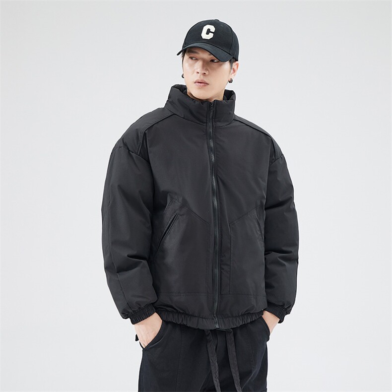 现货冬季美式休闲加厚雪山外套夹克立领纯色三防户外工装棉服,男装夹克,电商A486