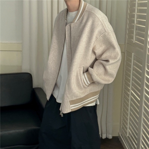 秋冬现货呢料外套男宽松休闲棒球服A351-AJ2641-P115控188图片