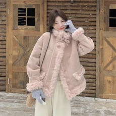 158长毛卷皮毛一体158-P205-P308，女装毛呢外套，2C232