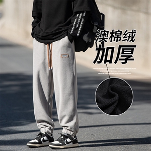 2024冬新款cityboy日系加绒加厚宽松束脚休闲运动裤 K252-P40控78图片
