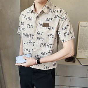 男士短袖衬衫夏季细款时尚百搭衬衣薄款上衣C500-P68图片