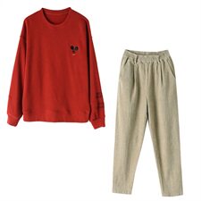 时尚休闲两件套套装女春秋新款宽松显瘦长袖卫衣+高腰哈伦裤运动服，女装套装/套裙，简韵佳