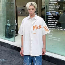 电商DSA028-MDSP733P38夏季新款港风百搭潮流印花短袖衬衫男，男装T恤，电商A028