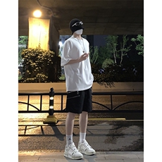 B221美式ins高街暗黑小众拉链宽松五分裤短裤LK23061-P50控68，男装休闲裤，电商B221