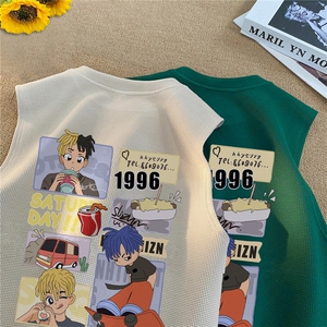 华夫格背心 直播高品质重磅220克 卡通男孩印花HB7103-P25控38图片