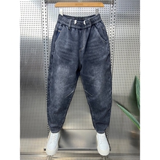 1506-1/KT12371/P51复古牛仔裤男弹力潮牌胖子大码松紧腰宽松休闲，男装牛仔裤，星座1506-1