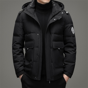 21冬装连帽宽松纯色羽绒服男士休闲保暖外套90%白鸭绒ZG2936-P270图片