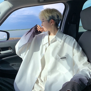 XZ-230-1CS236男模外景宽松百搭轻奢扎染渐变休闲长袖衬衫P50控68图片