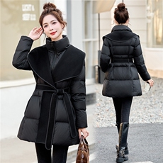 2025冬装新款简约时尚羊毛拼接90绒羽绒服，女装羽绒服，沁沁公主