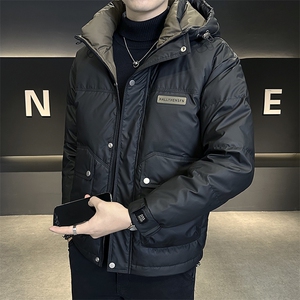 DS-A225-2025冬季标新款羽绒服男士短款连帽加厚工装羽绒外套图片