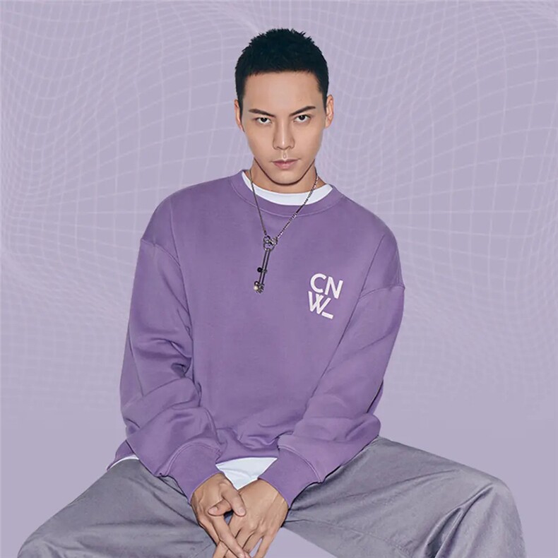 陈伟霆同款圆领卫衣1611B-WW02-P68，男装卫衣，星座1611B