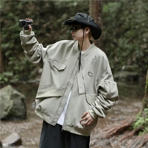 棒球服男春秋美式高街飞行员夹克高级感帅宽松工装夹克W5246-P61图片