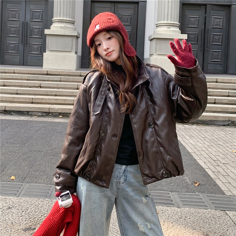 冬装新款羽绒皮衣款2C092-99817-P235-K358,女装羽绒服,2C092