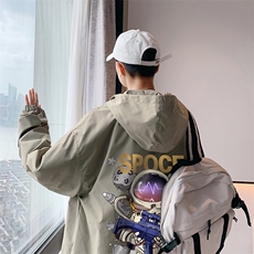 外套男2025春秋季港风ins潮宽松大码韩版潮流设计百搭运动棒球服，男装夹克，电商B371