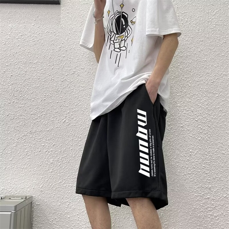 夏季新款外穿篮球运动短裤男ins薄款速干冰丝裤子宽松休闲五分裤,男装牛仔裤,星座1013