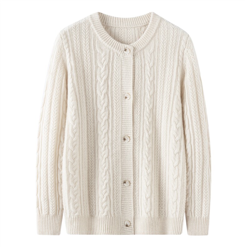 2025秋冬新款秋冬男女通用扭花开衫，童装儿童羊绒衫，奥赛羊绒童装