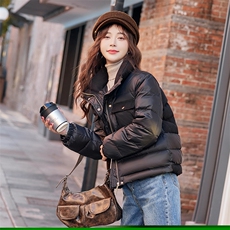 冬装新款时尚气质显瘦加厚90%白鸭绒短款帅气羽绒服，女装羽绒服，姿衣坊
