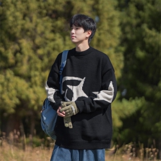 B299-M837闪亮的星星慵懒日系港风毛衣P58X88（大货已入仓），男装针织衫/毛衣，电商B299-1