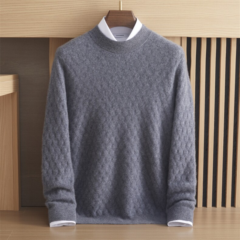 羊绒气质百搭简约圆领套头羊绒衫2024年秋季针织衫，男装羊绒套衫，绒誉暖羊绒