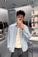 蓝白条纹夹克miu系休闲百搭外套松弛感翻领上衣JK7007特P70，男装夹克，星座908-1