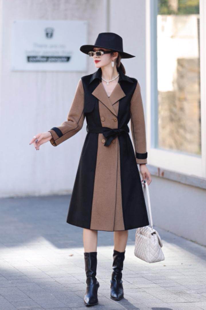 文秀家2021新款撞色澳羊绒大衣时尚潮流设计，其它，陆氏青云