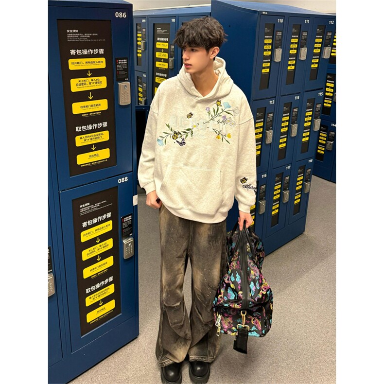 网图有货新中式刺绣花卉连帽华棉卫衣男女情侣外套上衣A819-P50,女装短外套,星座1505